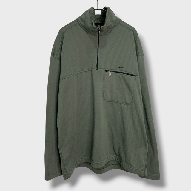 00s USA patagonia R1プルオーバー ハーフジップ XL カーキ
