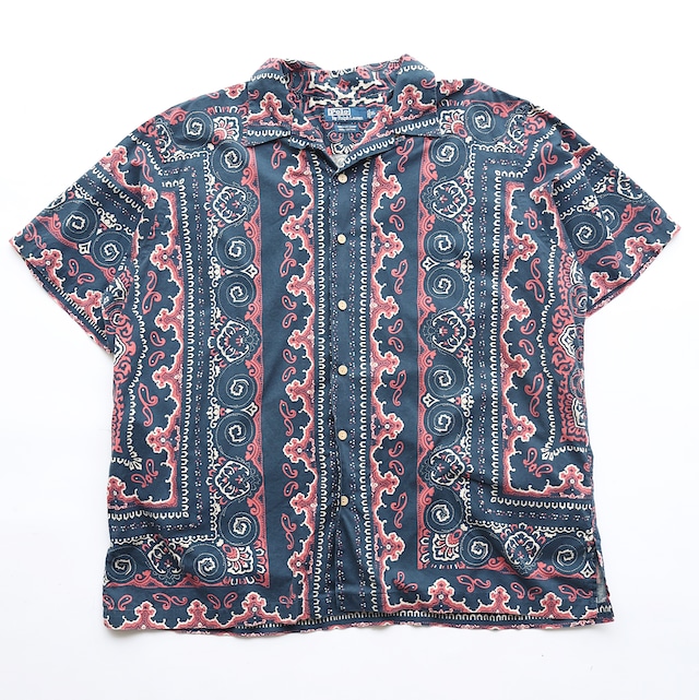 POLO RALPH LAUREN VINTAGE CAMP BANDANA OPEN COLLAR S/S SHIRT