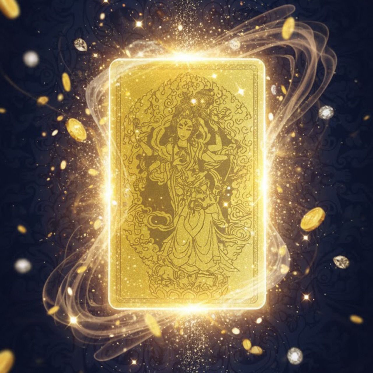 宇宙根源の女神ホワイトマハカラ金護符