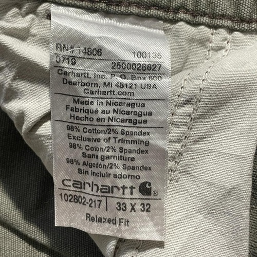 10s ニカラグア製 モスグリーン ダブルニー Carhartt 33×32 詳細写真10