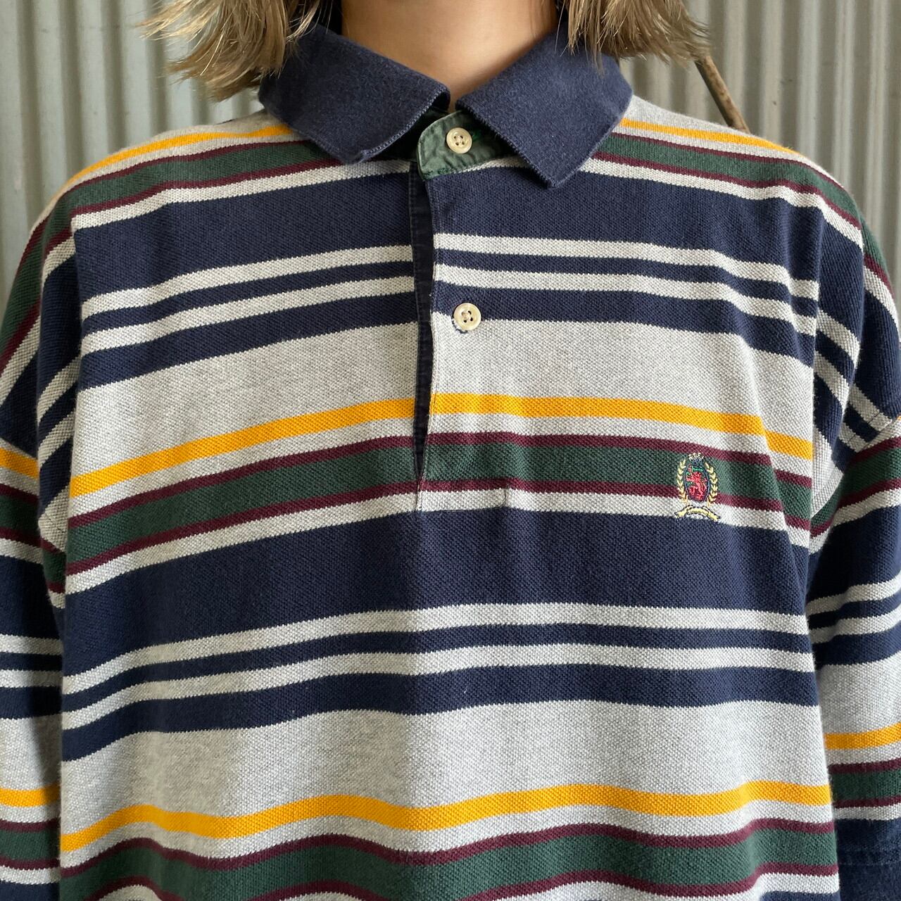 90年代 TOMMY HILFIGER トミーヒルフィガー 鹿の子 マルチボーダー