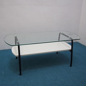 （良品）センターテーブル ガラステーブル Nシスコ ニトリ 幅95×奥行45×高さ38cm (FA06)