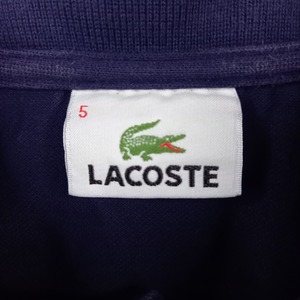 ラコステ　ポロシャツ　半袖　刺繍ロゴ　シェルボタン　ネイビー　5サイズ