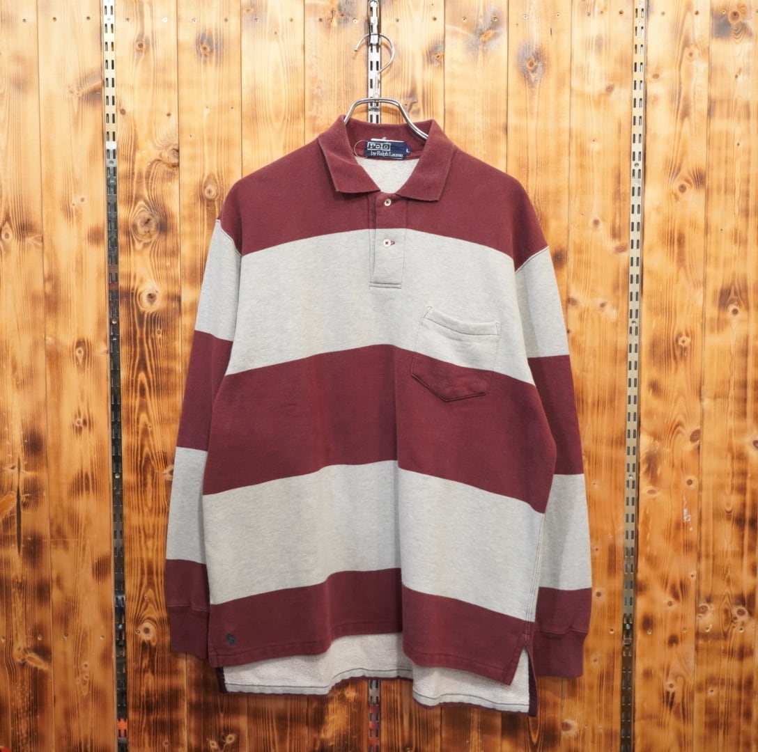 希少 古着 90\'s ラルフローレン ラガーシャツ スウェット 水色 ポニーなし 希少 古着 90\'s ラルフローレン ラガーシャツ スウェット 水色 ポニーなし