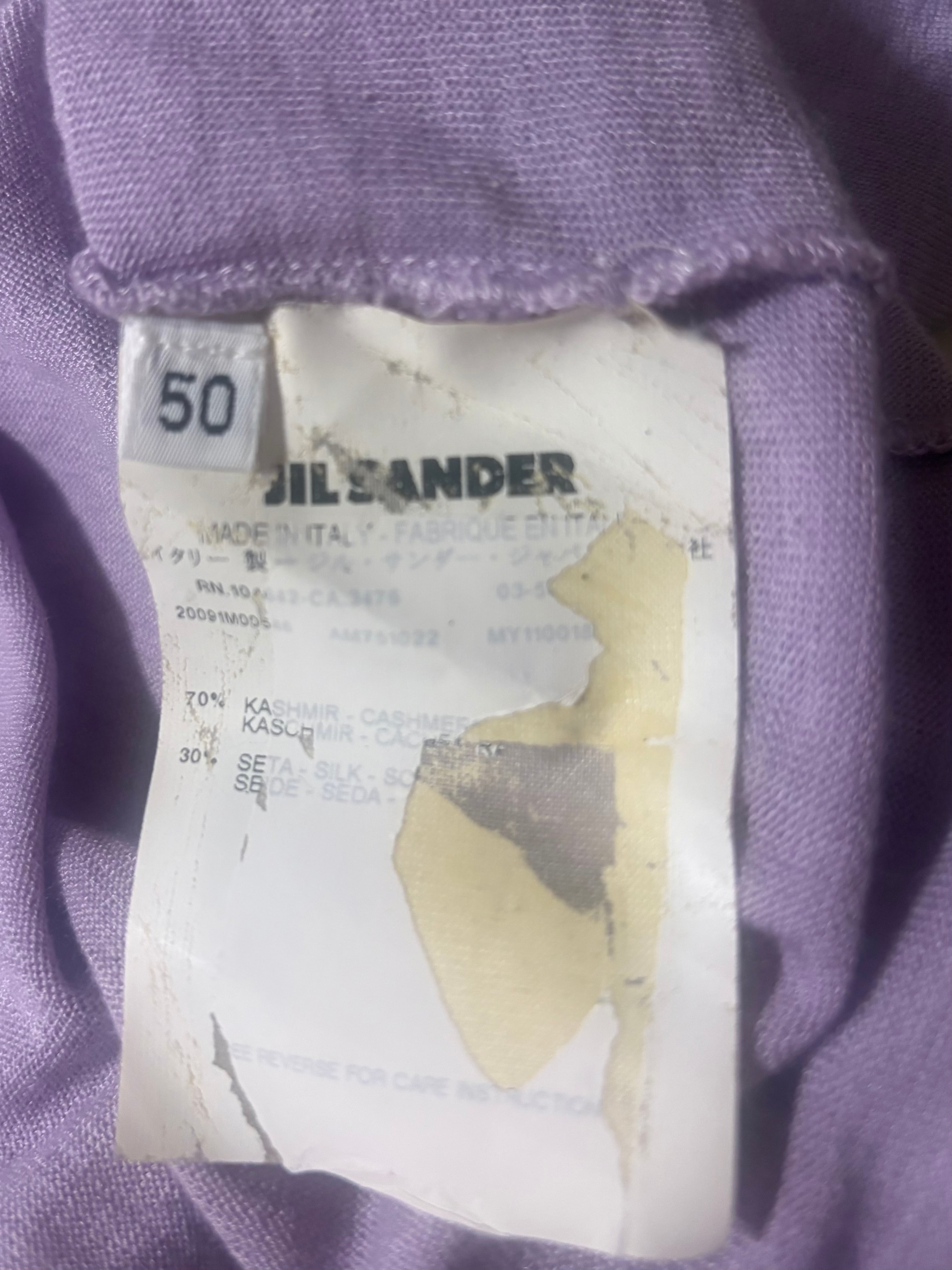 JIL SANDER 09ss RAF期 シルク カシミヤ Vネックニット ラベンダー