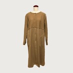 【人気シリーズ】ノーカラー 切り替えロングコート｜茶色 / キャメルブラウン｜サムネイル1