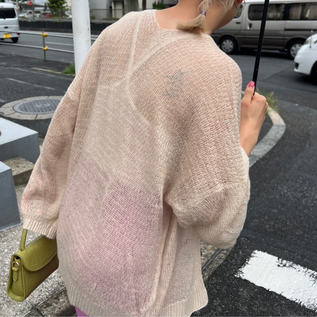 sheer knit cardigan_LN01384