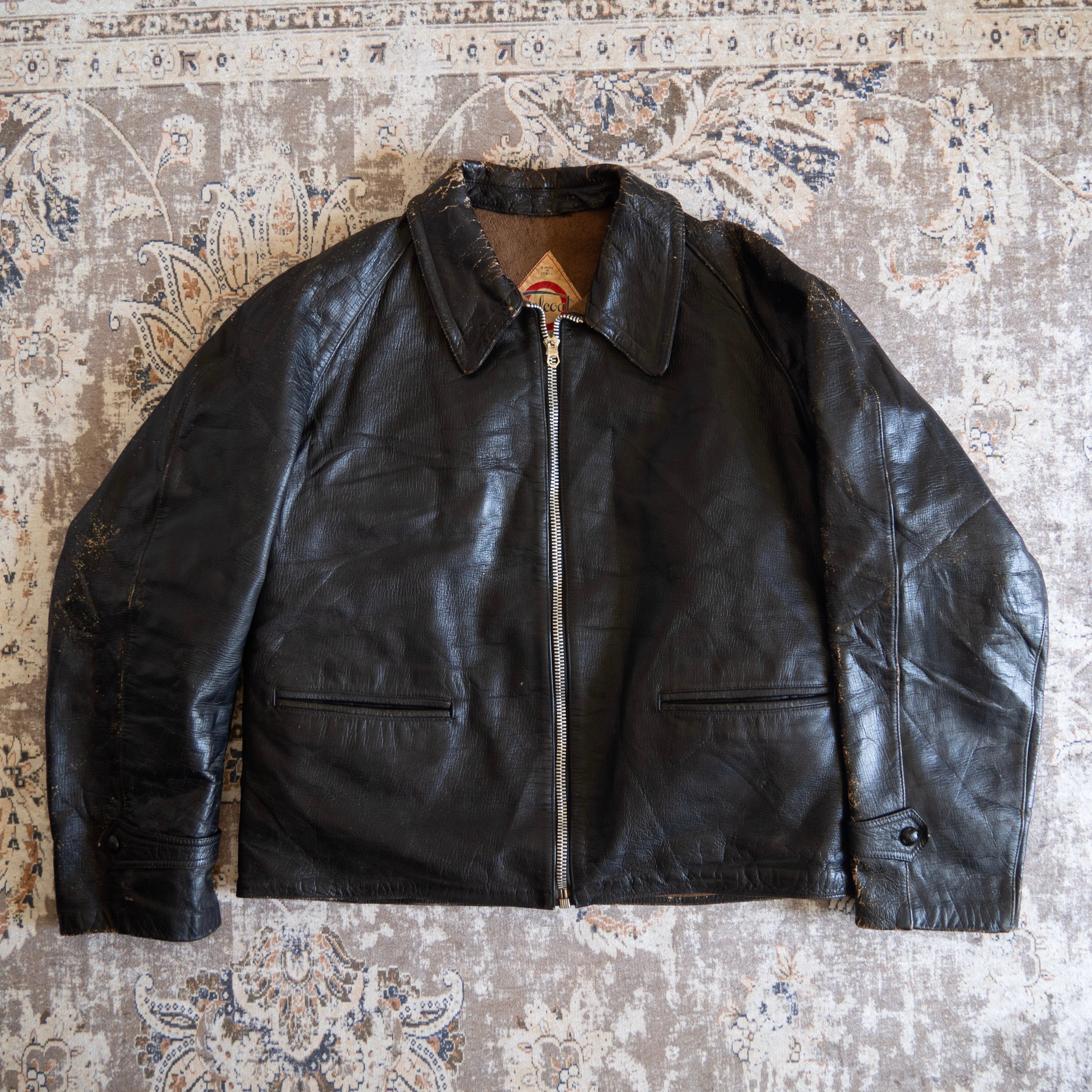 1950s Italian Army Modified Chromed Goatskin Motorcycle Jacket | 'bout