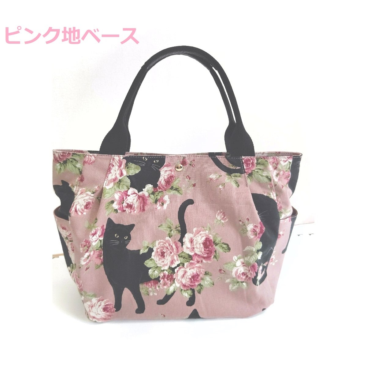 トートバッグ 猫と花柄プリント | アストロテック