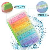 Opret ピルケース 薬ケース 防水仕様 薬入れ サプリメントケース 1週間 1日4回 携帯用 習慣薬箱 薬入れ コンパクト 曜日シール付き