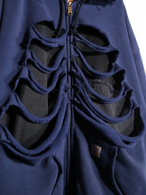 REMAKE / "carhartt" 肋骨 skull motif punk design zip-up foodie