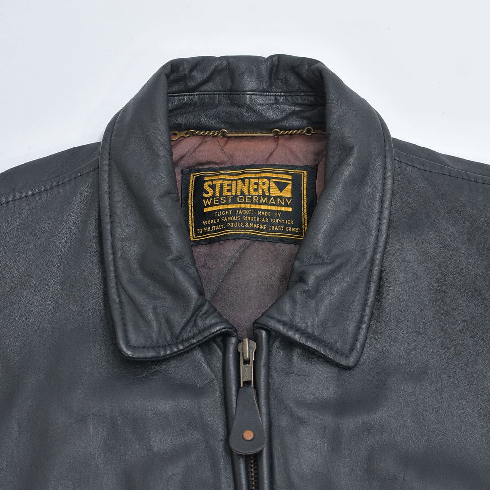 80s～ Steinerシュタイナー ブラックレザー ボンバージャケット