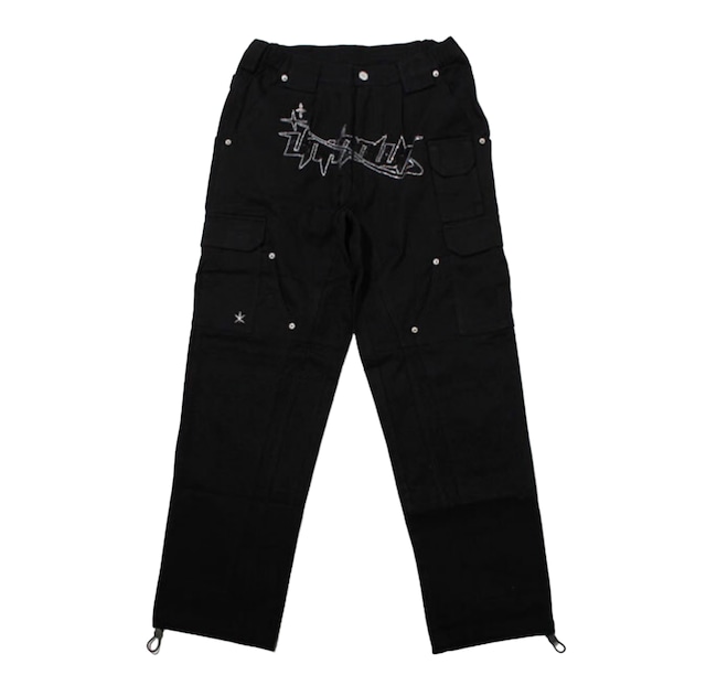 【UNKNOWN LONDON】RHINESTONE LOGO CARGO PANTS