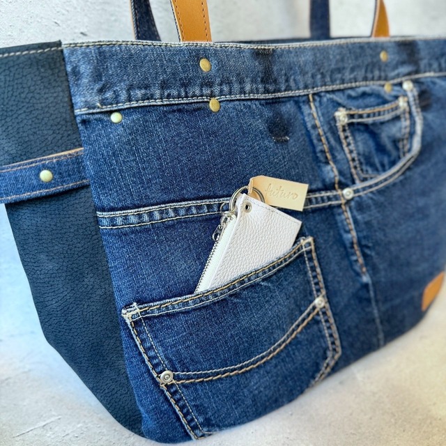 ＊デニムリメイクバッグ＊Chez Denim シェデニム Lサイズ②