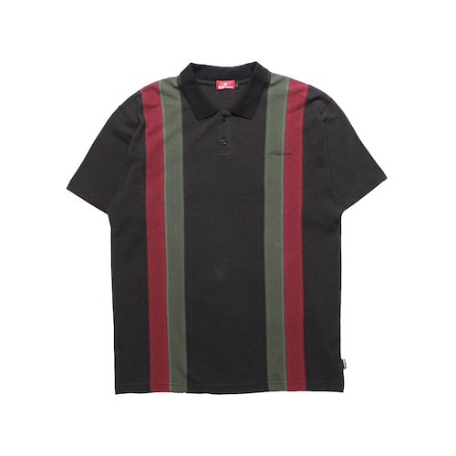 【HELLRAZOR】DOUBLE STRIPED POLO SHIRT(BLACK)〈国内送料無料〉