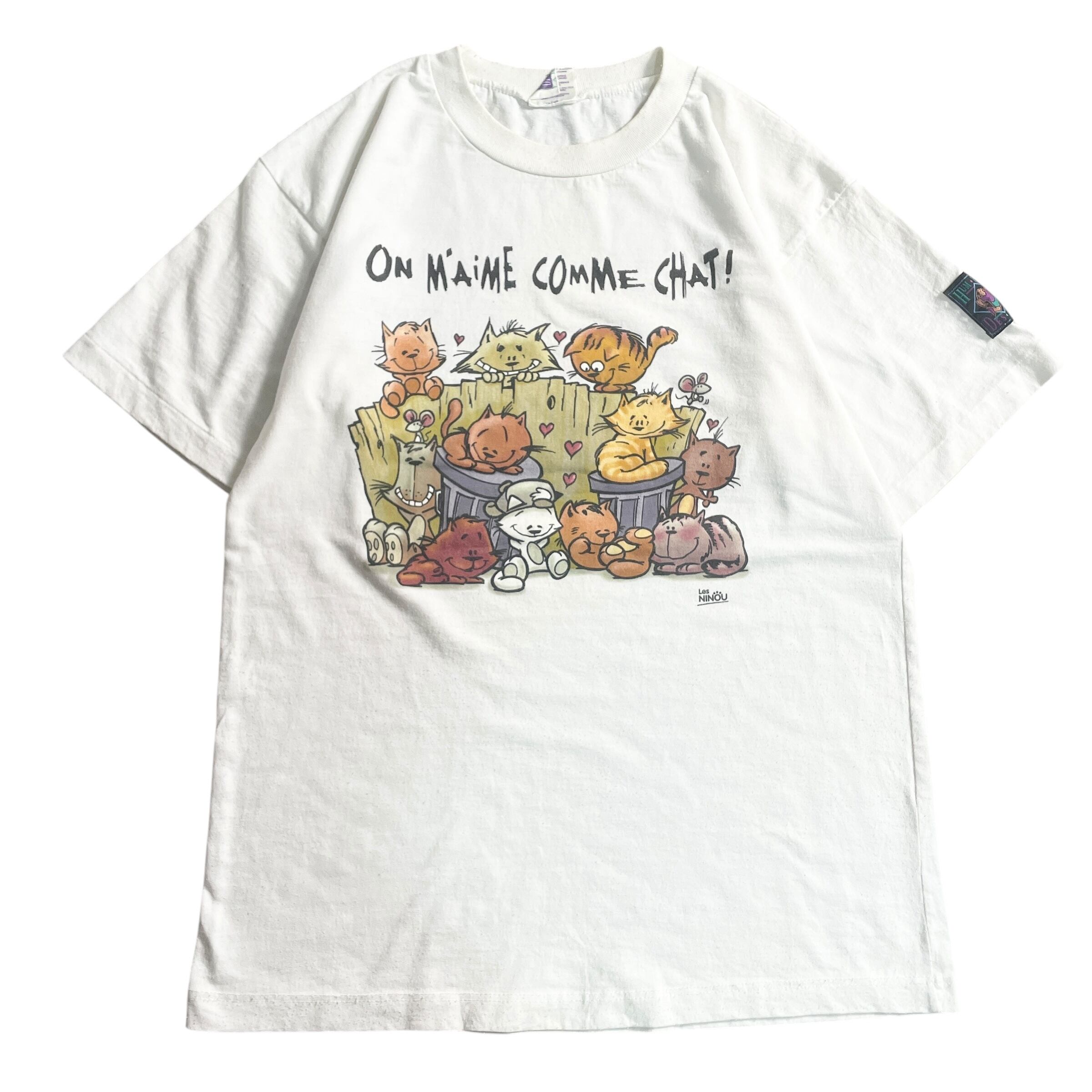 90s USA製 ネコ 猫 アート art vintage T-shirts