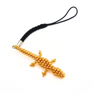 【現地職人直伝】金のヤモリストラップ　※日本製