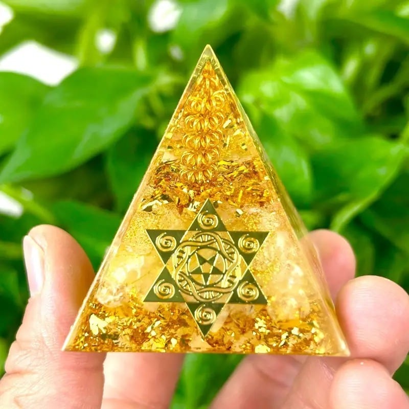 オリジナル☆オルゴナイト 〜黄金パワーピラミッド〜 オブジェ ピラミッド型 オルゴナイト おしゃれ かわいい インテリア