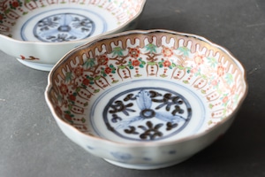 伊万里焼 色絵 壺垂花瓔珞文 膾皿 通りもの/Imari "Namasu" bowl