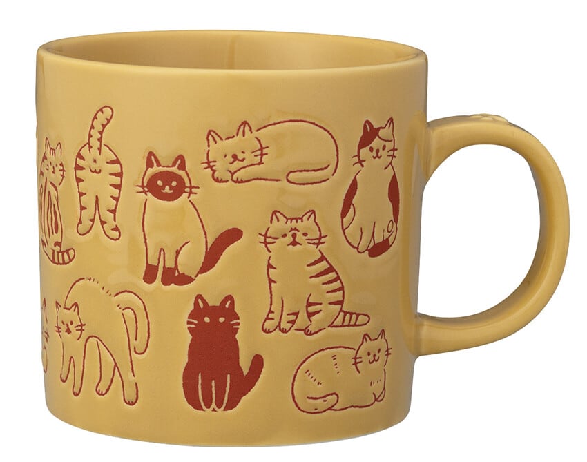マグカップ｜ネコまみれマグ｜猫雑貨 猫モチーフ 猫柄 猫グッズ おうち時間 黒猫 プレゼント プチギフト 贈り物