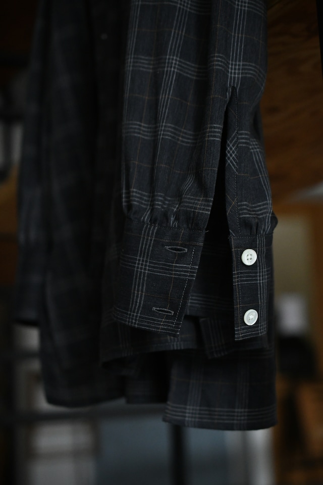 BISOWN / SZ BOIL COTTON SMOCK SHIRTS (TOP GRAY CHECK )