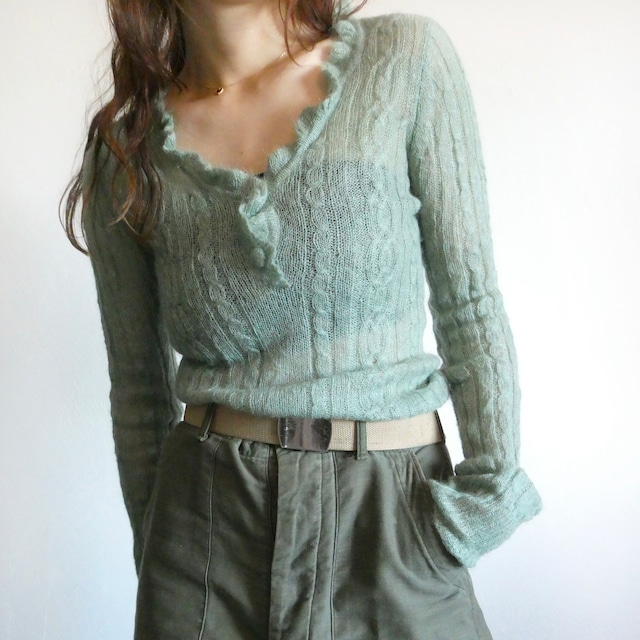 mohair frill sweater