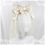 ♡【全7色】MAID ヴェール付き パールリボンカチューシャ white ♡