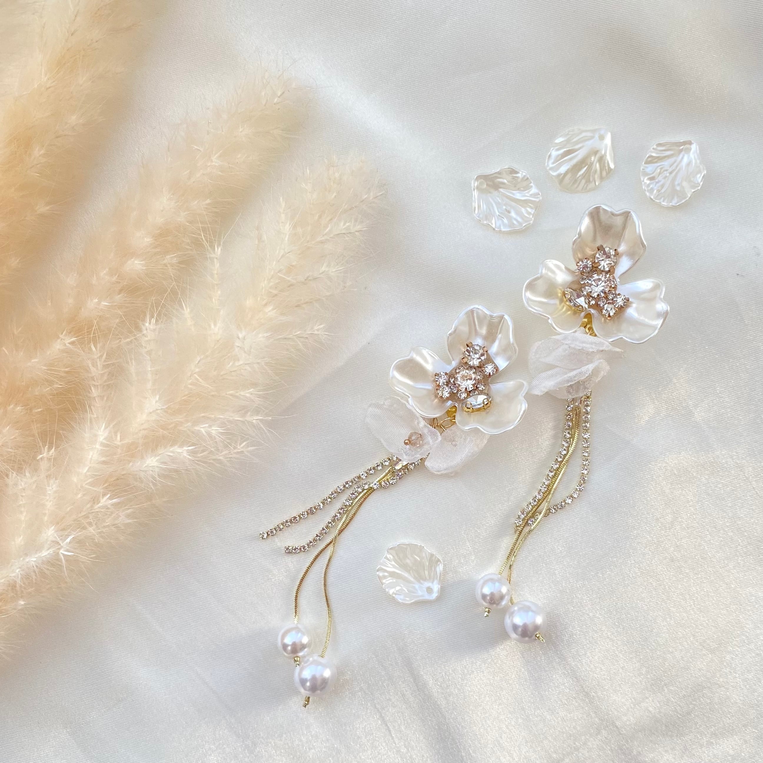 秋冬新作 結婚式 ウェディング ブライダル 大ぶりピアス パール  