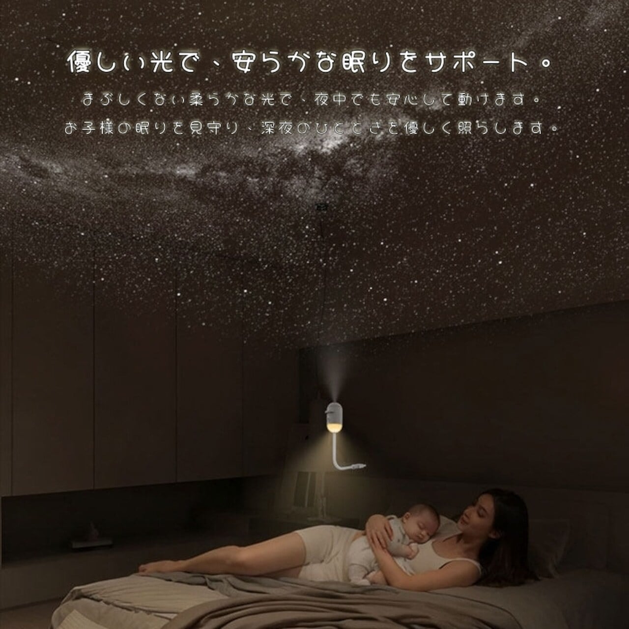 H146.星空プロジェクションライト ベッドサイド用 ナイトライト USB