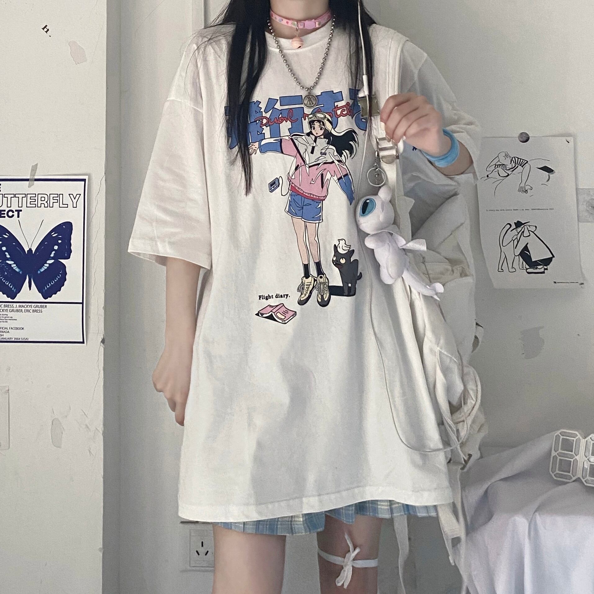 スタイルサマーカジュアルTシャツ プリント柄ルーズトップス 夏物 ケッペル59107510544