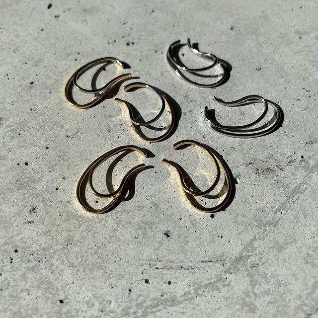 S925【両耳用】 Double Line Ear cuff