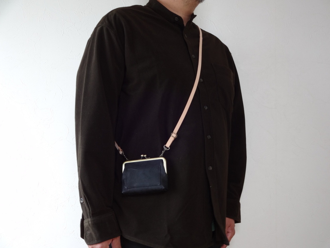 【I様オーダー品】がま口お財布ポシェット《ブラック》