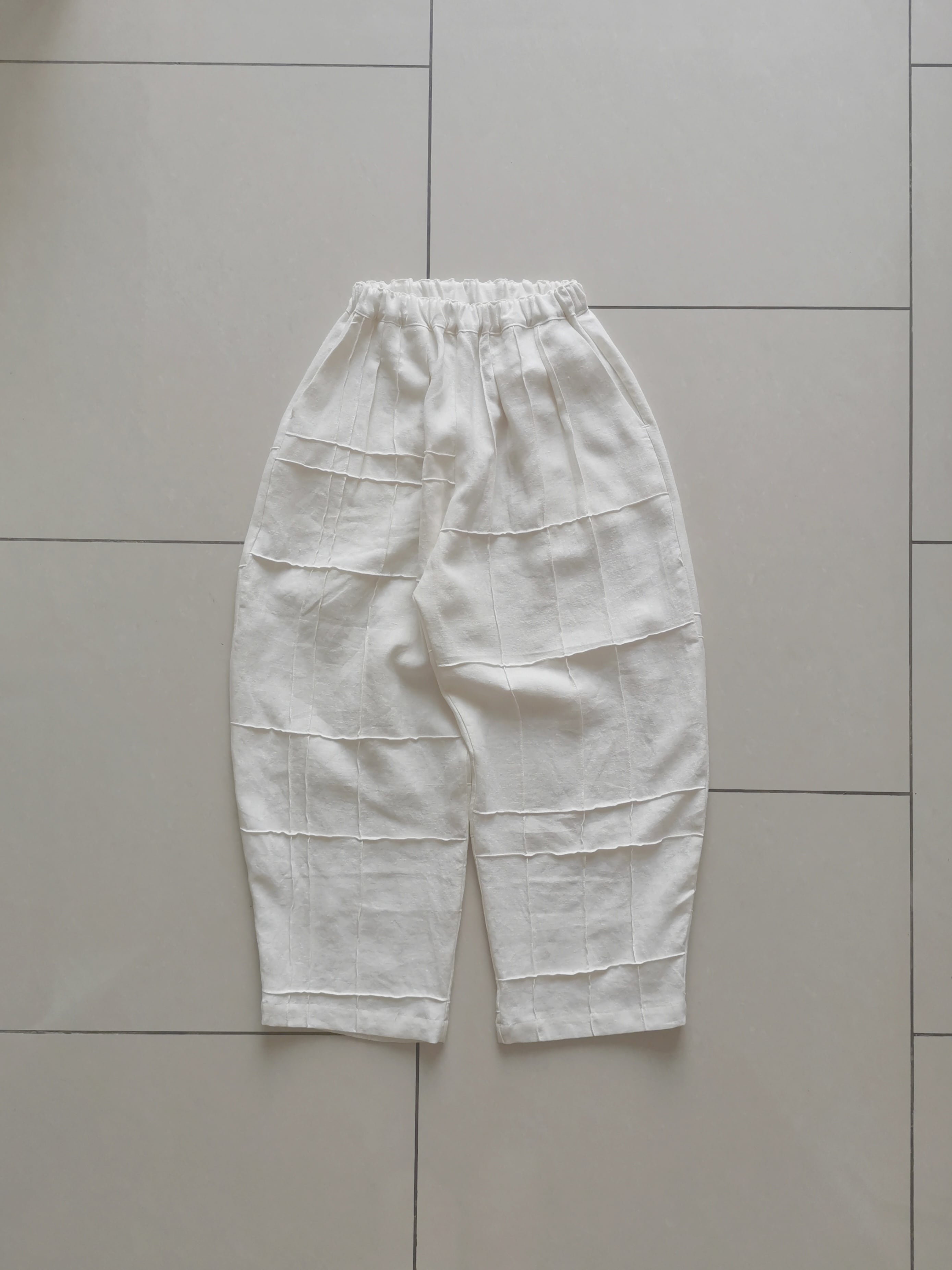 toh design works. アンティークリネンの格子ステッチエッグパンツ アンティークリネンの格子ステッチ エッグパンツ【smoke pink