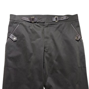 VERSACE brown moleskin leather switching pants