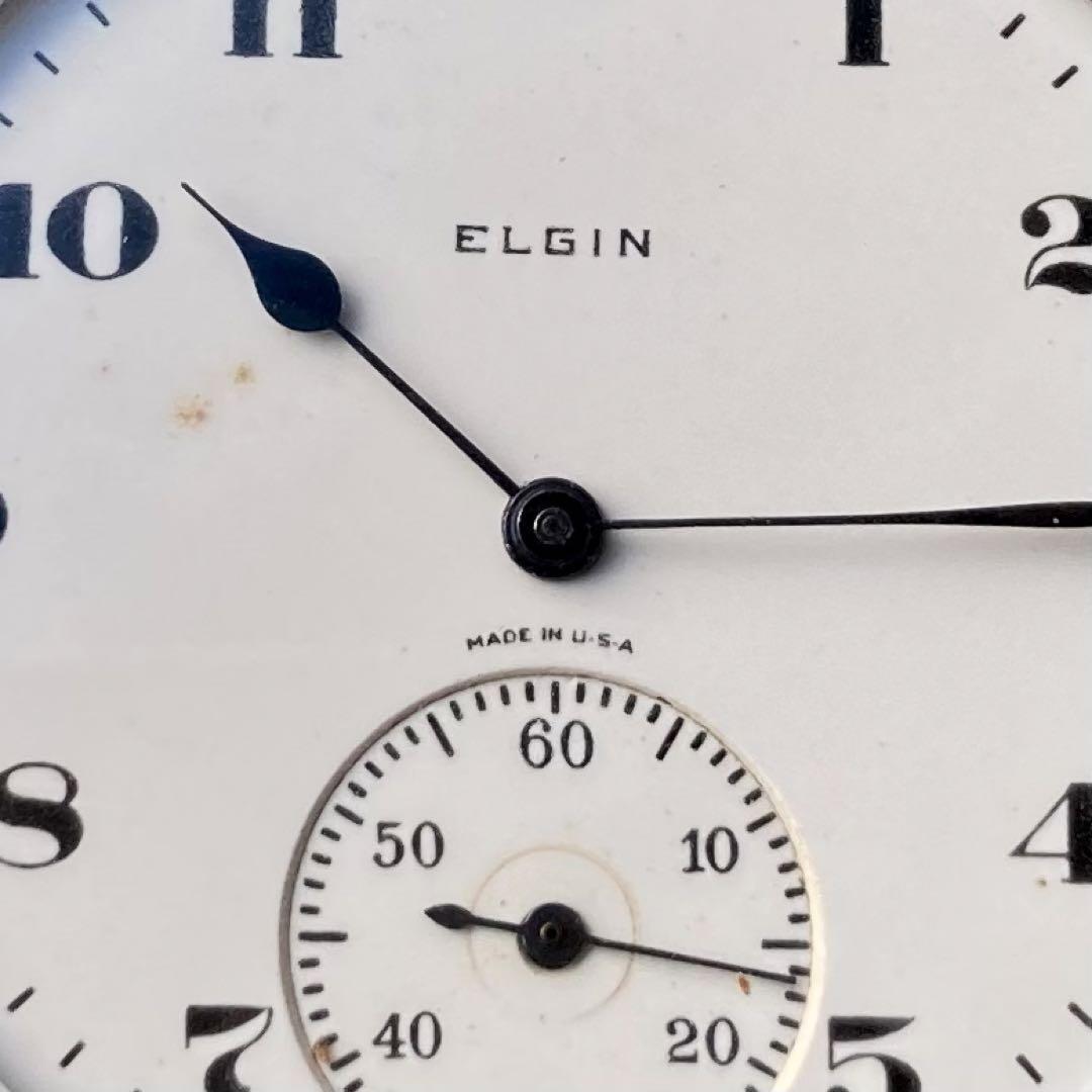 【動作品】エルジン ELGIN アンティーク 懐中時計 手巻き オープンフェイス
