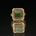 Antique Cocktail Ring [10kt Gold - Green Jade] [1920s-] Art Deco