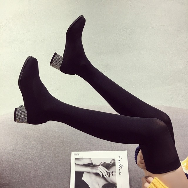 ロングサマーニットソックス ブーツ薄手レッド 靴 シューズ 夏物 タイツ ストッキング フェイクシューズ20914812276