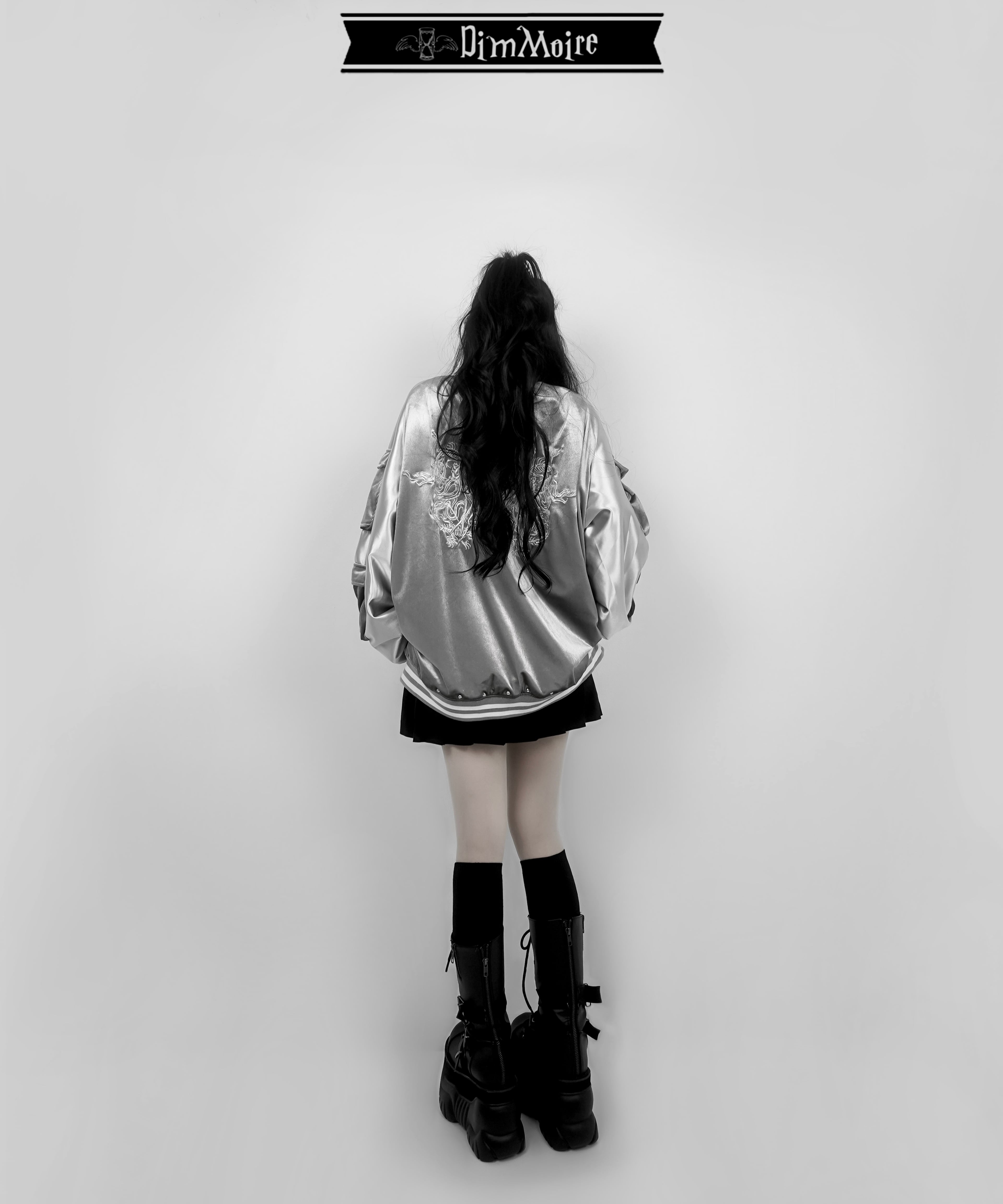 Messy Bonesベロアスカジャン【Silver】 | DimMoire