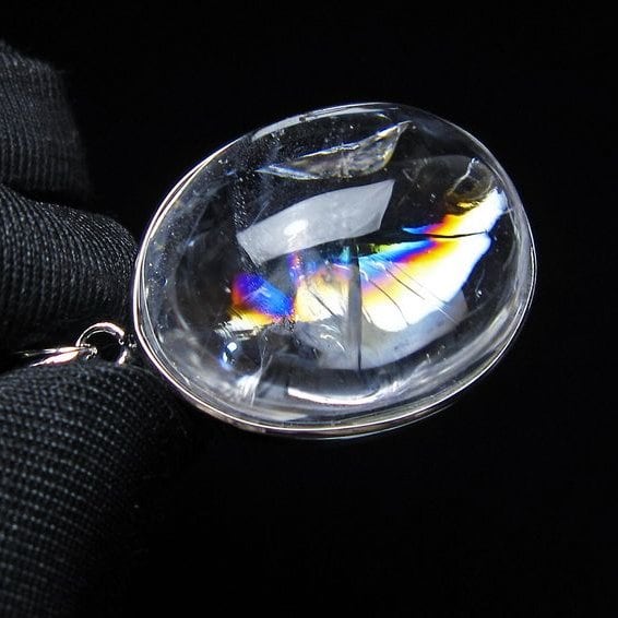 アイリスクォーツ 水晶 ペンダント 虹入り おまかせ便 一点物 112-14185