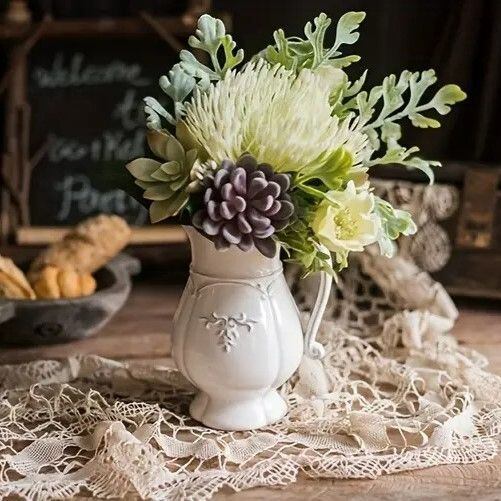 花瓶 セラミック フレンチ風 エレガント ガーリー 姫系 水差し 白磁