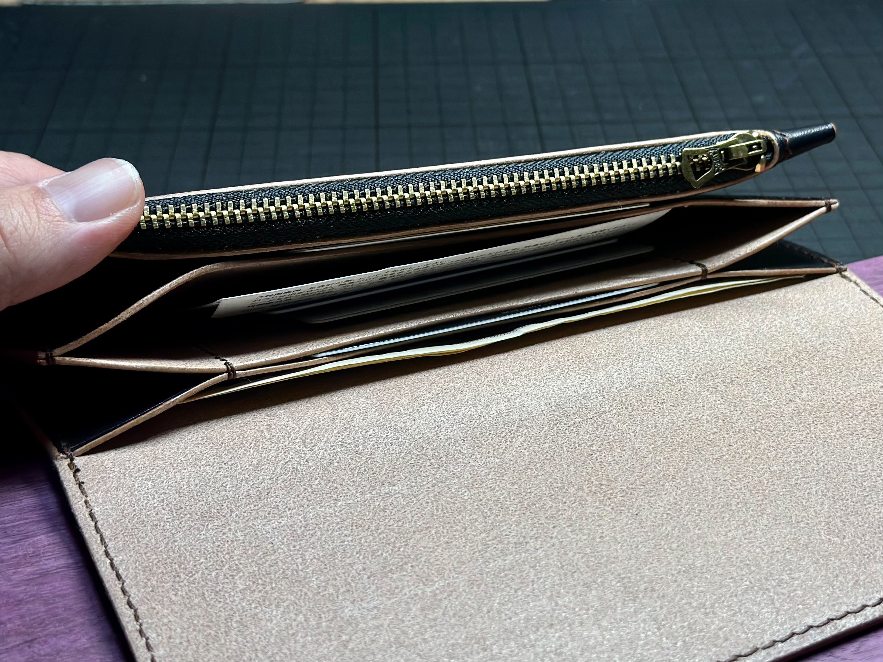 トラッカーウォレット TW-01 茶芯黒 | leather works bub
