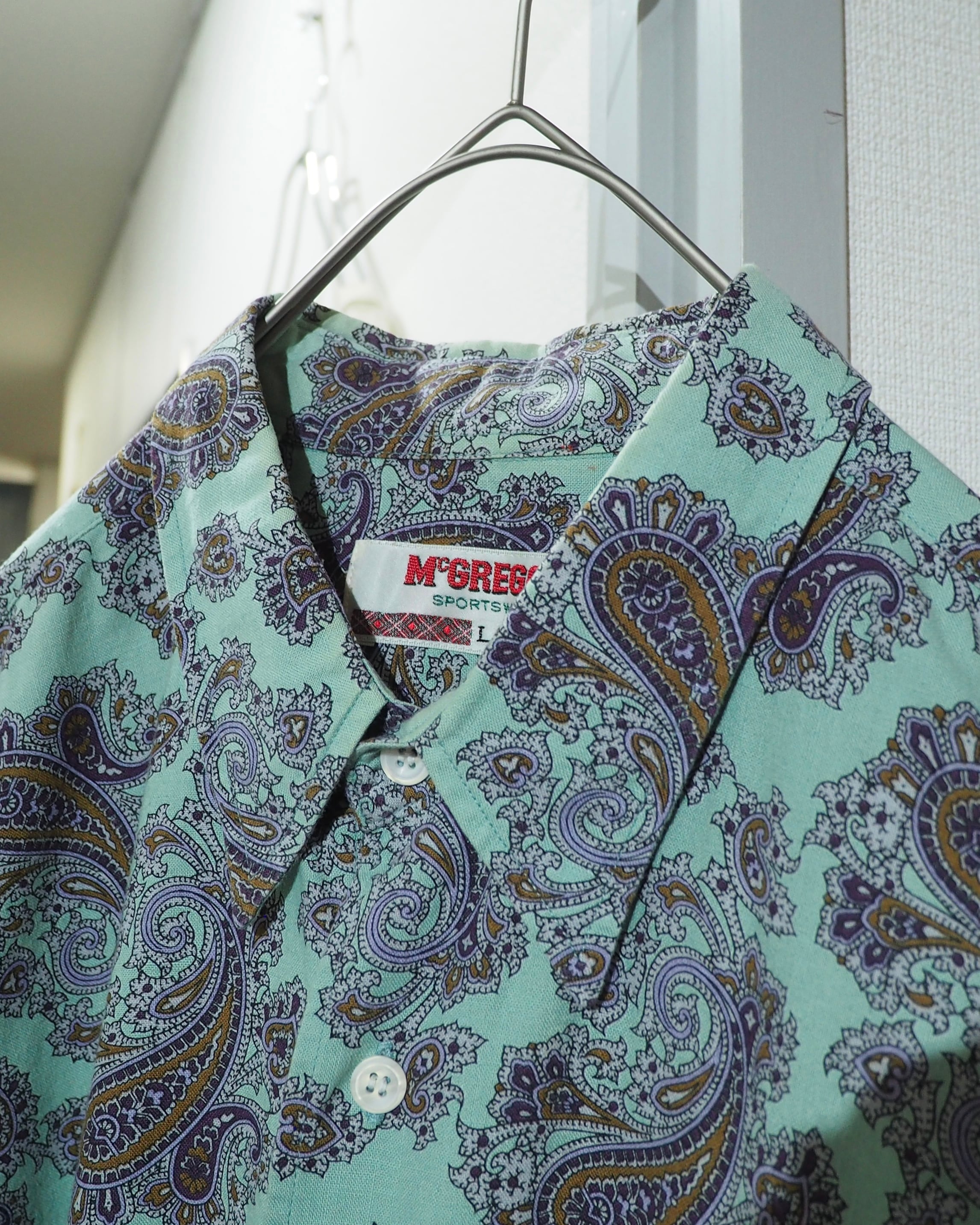 1990s " McGREGOR " Beautiful Paisley All Over Pattern Vintage Loose Shirt