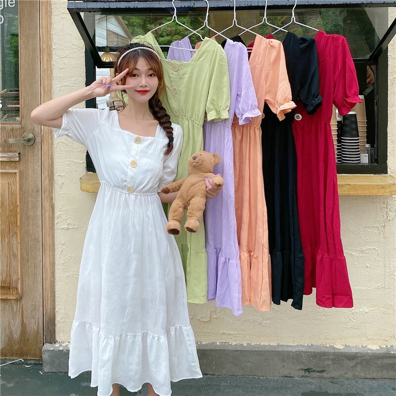 2020年夏の新しいフレンチニッチモリシリーズパフスリーブウエストスリミングドレスキキョウスカート女性 1号婦人22821670848