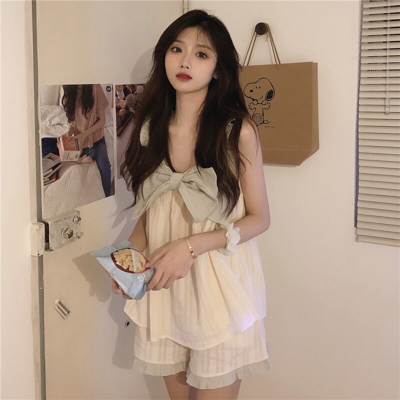 レディースサマー薄手 リボン 大人ガーリー スウィート キュート カジュアル 夏物 萌量不足83330541556
