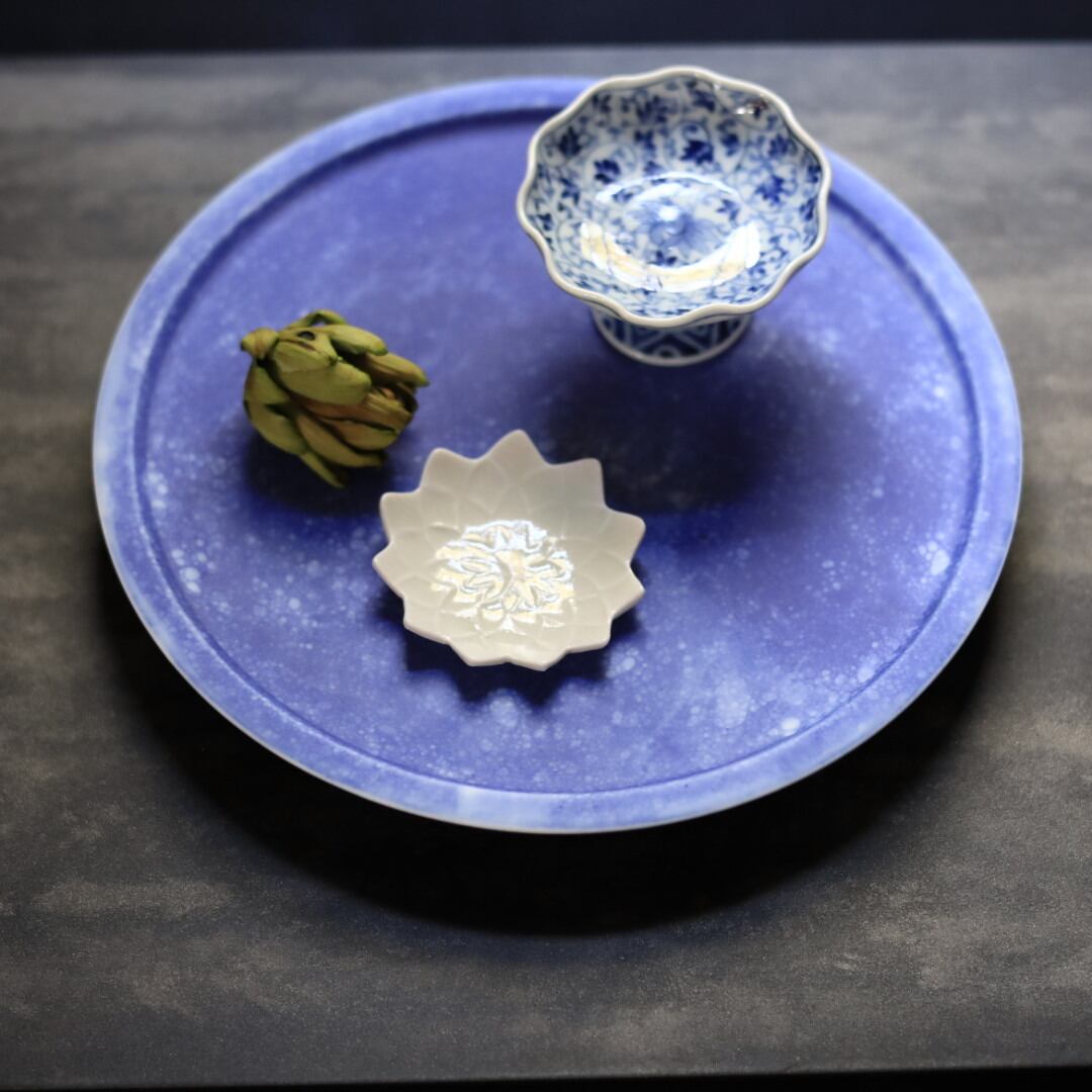 AS 李荘窯 コスモブラスト 渕付プレートφ22㎝皿 | 芦屋貴兆陶家 online