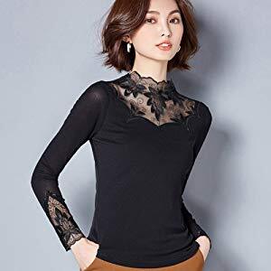 メッシュ レース トップス 社交ダンス モダンダンス ダンスウェア 黒