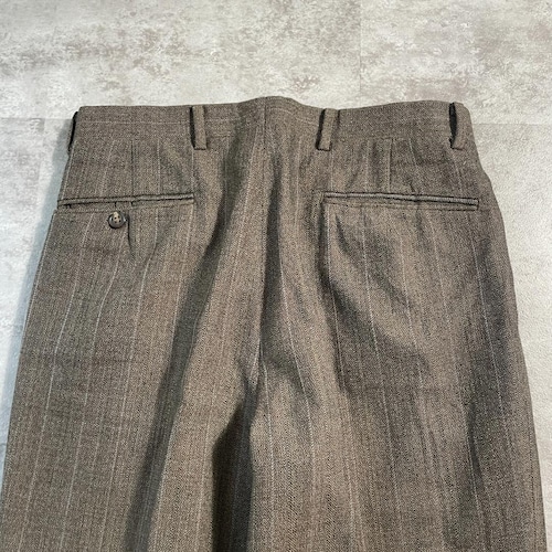 90s BALENCIAGA stripe brown slacks 詳細写真11