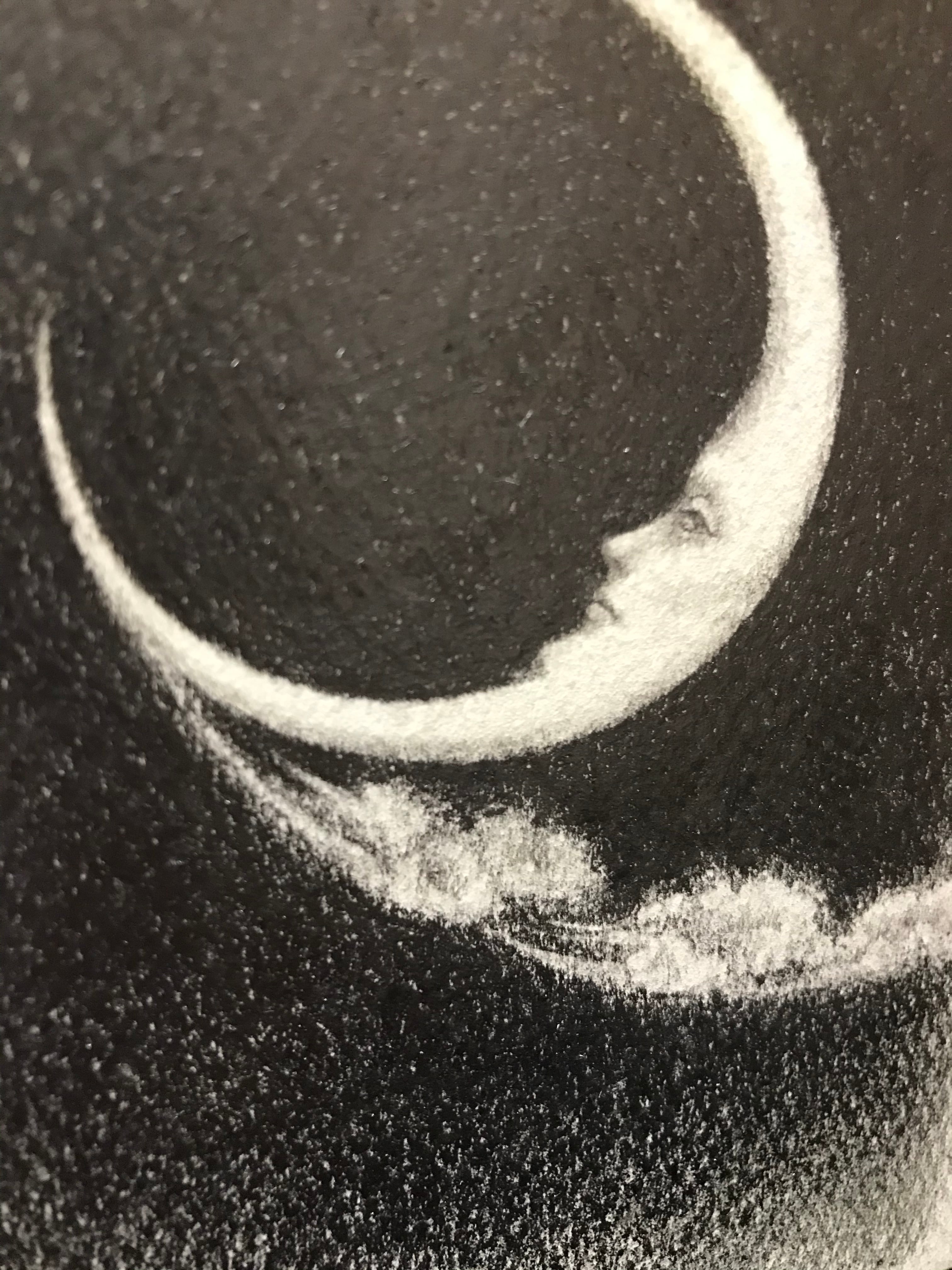 絵画　アクリル画　原画　月影　げつえい　テクスチャーアート　月　モノクロ　Ｓ.Ｉ 鉛筆画『月』 | PAY ID