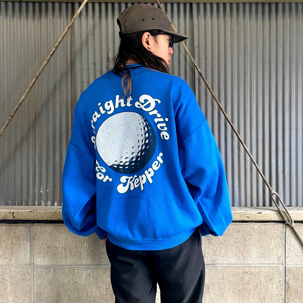 80年代 フランス製 ユーロ グッドプリントスウェット メンズXL 古着 