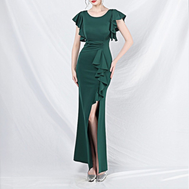 Gathered Shirring Dress 　00125